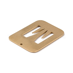 イオンプレーティング（IP）304ステンレスペンダント  アルファベットの長方形  中空  文字.m  32x22x1mm  穴：1.5mm&nbsp;STAS-K216-49M-G