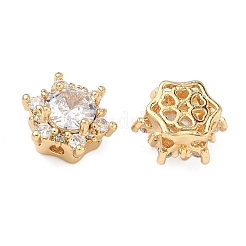 Brass Pave Cubic Zirconia Multi-Strands Links&nbsp;KK-B172-09G-03
