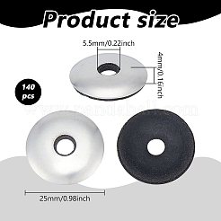ステンレス製ネジスペーサー140個  フラットラウンド  ステンレス鋼色  25x4mm&nbsp;FIND-BC0019-29A