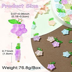 60Pcs 6 Colors Glass Pendants&nbsp;PALLOY-CJ00062