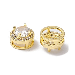 Brass Micro Pave Clear Cubic Zirconia Beads&nbsp;KK-K360-11G