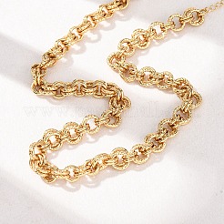 8MM 304 Stainless Steel Twisted Double Rolo Chain Necklaces for Women&nbsp;NJEW-G194-05G-02