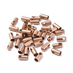 イオンプレーティング（IP）304ステンレススチールコードエンド  エンドキャップ  コラム  ローズゴールド  8.5x3.8mm  穴：1.8mm  内径：3mm&nbsp;STAS-F232-01E-RG