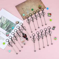 16Pcs Alloy Bar Beadable Keychain for Jewelry Making DIY Crafts&nbsp;KEYC-SZ0001-16B