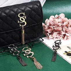 4セット2色ダブルレターS合金タッセルスタイルバッグロック装飾アクセサリー  鉄シム付き  ミックスカラー  12.7x3.35x1.6cm  2セット / カラー&nbsp;FIND-WR0003-63