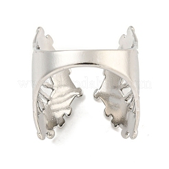Non-Tarnish 304 Stainless Steel Fan Shape Open Cuff Ring for Women&nbsp;RJEW-A043-18P