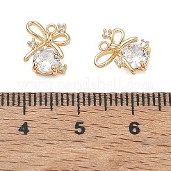 Brass Micro Pave Clear Cubic Zirconia Charms&nbsp;CU-CBAB0CF-16G