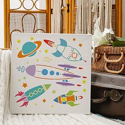 プラスチック再利用可能な描画絵画ステンシル テンプレート  スクラップブック、布地、タイル、床、家具、木材の塗装用  正方形  星の模様  300x300mm&nbsp;DIY-WH0172-329