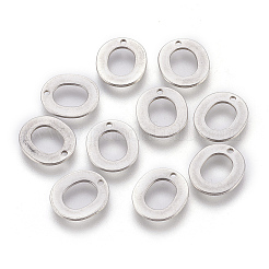 変色しにくい304ステンレススチールチャーム  文字L  文字.o  11x10x0.6mm  穴：1mm&nbsp;STAS-F175-02P-O