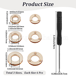 18Pcs 3 Styles Alloy Grommet Eyelet Findings&nbsp;FIND-CL0002-21KCG