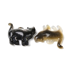 天然石ブラックリップシェルペンダント  猫のチャーム  16x13.5x2mm  穴：1.2mm&nbsp;SSHEL-H068-05