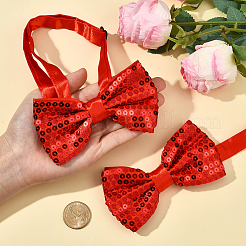 2Pcs Adjustable Sequin Bow Ties&nbsp;AJEW-SP0003-47