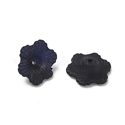 透明なアクリルビーズ  艶消し  花  ブラック  11x4.5mm  穴：1mm  PLの卸売561&nbsp;X-PL561-12
