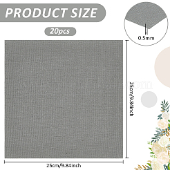 リネン生地  DIY 刺繍衣類アクセサリー用  濃いグレー  250x250x0.5mm&nbsp;DIY-WH0430-153A-05