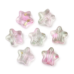 Transparent Spray Painted Frosted Glass Beads&nbsp;X2-GLAA-NH0003-01