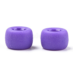 不透明なプラスチックビーズ  艶消し  バレル  ミックスカラー  9x6mm  穴：3.8mm&nbsp;X-KY-T025-01-C