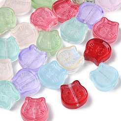 35Pcs Transparent Spray Painted Glass Beads&nbsp;GLAA-YW0001-67
