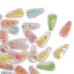 45個9色プラスチック、樹脂とポリマー粘土の付属品  ボビーピンアクセサリーのDIY  果物と楕円形  ミックスカラー  55x29x5mm&nbsp;RESI-CJ0001-175