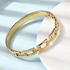 304 Stainless Steel Rhinestone Hinged Bangles for Women&nbsp;BJEW-B168-02B-G