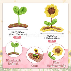 2Pcs 2 Styles Handmade Knitted Wool Snap Hair Clip&nbsp;AJEW-TA0001-59