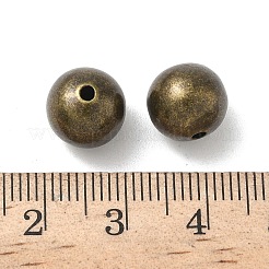 真鍮ビーズ  ラウンド  ニッケルフリー  アンティークブロンズ  10x10mm  穴：2mm&nbsp;KK-P095-37-10mm-AB