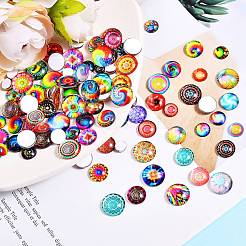 280Pcs 4 Styles Flat Back Glass Cabochons&nbsp;GGLA-SZ0001-32