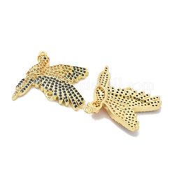 Rack Plating Brass Micro Pave Cubic Zirconia Pendants&nbsp;KK-K293-32G