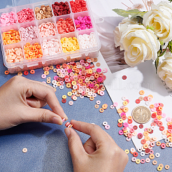 3750Pcs 15 Colors Flat Round Handmade Polymer Clay Beads&nbsp;CLAY-AR0001-20