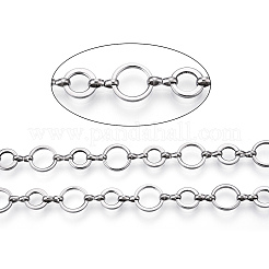 変色しにくい661ステンレススチール製マザーサンチェーン  溶接されていない  スプールで  ステンレス鋼色  10x1mm  8x1mm  約32.81フィート（10m）/ロール&nbsp;CHS-T005-03P