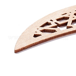 Moon & Flower Unfinished Wood Pendant Ornament&nbsp;WOOD-M003-02
