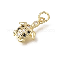 Brass Micro Pave Black Cubic Zirconia Pendants&nbsp;CU-L001-10G-03