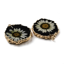 Inner Dried Flower Resin Pendants&nbsp;RESI-P028-02KCG-06