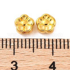 チベット風合金ビーズ  鉛フリー＆カドミウムフリー  金色  花  5x5x3mm  穴：1mm&nbsp;X-TIBEB-LF0071Y-G-LF