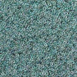 MIYUKIラウンドロカイユビーズ  日本製シードビーズ  （rr277)ライム裏打ちクリスタルab  11/0  2x1.3mm  穴：0.8mm  約1100PCS /ボトル  10 G /ボトル&nbsp;SEED-JP0008-RR0277
