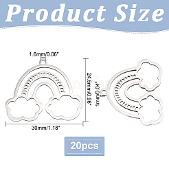 20Pcs 201 Stainless Steel Pendants&nbsp;STAS-DC0010-75