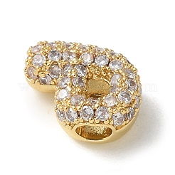 Brass Micro Pave Cubic Zirconia Beads&nbsp;KK-P290-61G-P