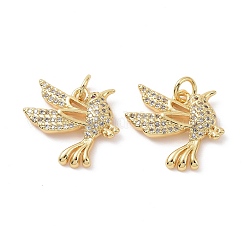 Brass Micro Pave Cubic Zirconia Pendants&nbsp;ZIRC-I063-37G