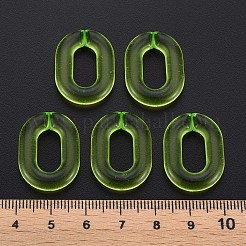透明なアクリルコネクターリング  クイックリンクコネクター  アズキチェーン製造用  オーバル  芝生の緑  24x18x5mm  内径：13x7mm&nbsp;X-MACR-S373-19-B09