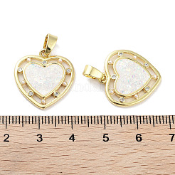 Brass Micro Pave Clear Cubic Zirconia Pendants&nbsp;KK-L213-012G