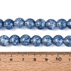 Transparent Half Spray Painted Glass Beads Strands&nbsp;LS-GLAA-Q110-02A-04