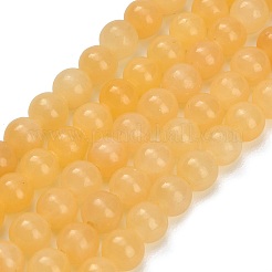 天然の黄色の方解石ビーズ連売り  スムーズなラウンド  グレードA  きいろ  6.5~7mm  穴：1.4mm  約58~60個/連  14.96''（38センチメートル）&nbsp;GG-CBAA3AB-02-6mm