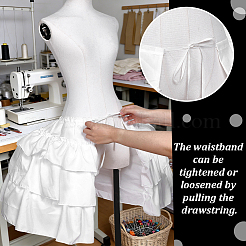 ポリエステル製の女性用両面フリルペチコート  ホワイト  1520x500x2.5mm&nbsp;DIY-WH0622-631B