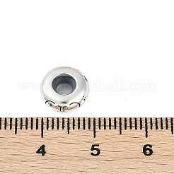 スターリングシルバーのカラフルなキュービックジルコニアのヨーロッパビーズ925個  ロンデルビーズ  双子座  9.5x3.5mm  穴：4.5mm&nbsp;STER-R005-01AS-03