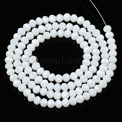 電気メッキガラスビーズセット  パール光沢メッキ  多面カット  ロンデル  ホワイト  10x8mm  穴：1mm  約60~61個/連  46~48cm&nbsp;LS-EGLA-A034-P10mm-A21