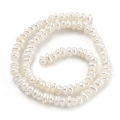 天然養殖淡水パールビーズ連売り  グレード5 A  ロンデル  古いレース  2.8~3.2mm  穴：0.5mm  約66個/連  7.68インチ（19.5cm）&nbsp;PEAR-C003-33B