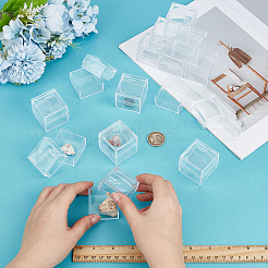 16Pcs Square Transparent Plastic Ring Viewer Magnifier Boxes&nbsp;CON-FG0001-26