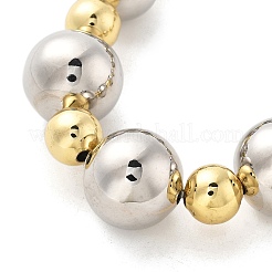 Brass Round Beaded Stretch Bracelets for Women&nbsp;LS-BJEW-S159-01C
