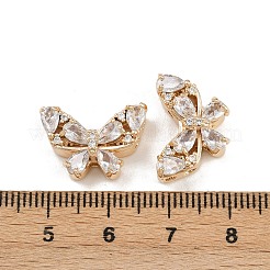 Brass Pave Cubic Zirconia Multi-Strand Butterfly Links&nbsp;KK-K407-30G-01