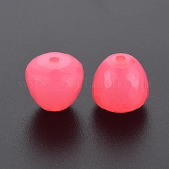 透明なアクリルビーズ  染め  多面カット  ティアドロップ  ショッキングピンク  15x14.5mm  穴：2mm  約243個/500g&nbsp;MACR-S373-10E-09