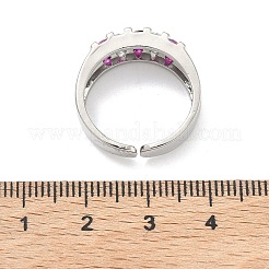 Brass Micro Pave Cubic Zirconia Cuff Open Rings&nbsp;RJEW-C158-04P